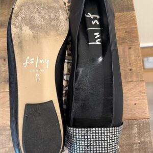 Black Flats with Rhinestone Detail